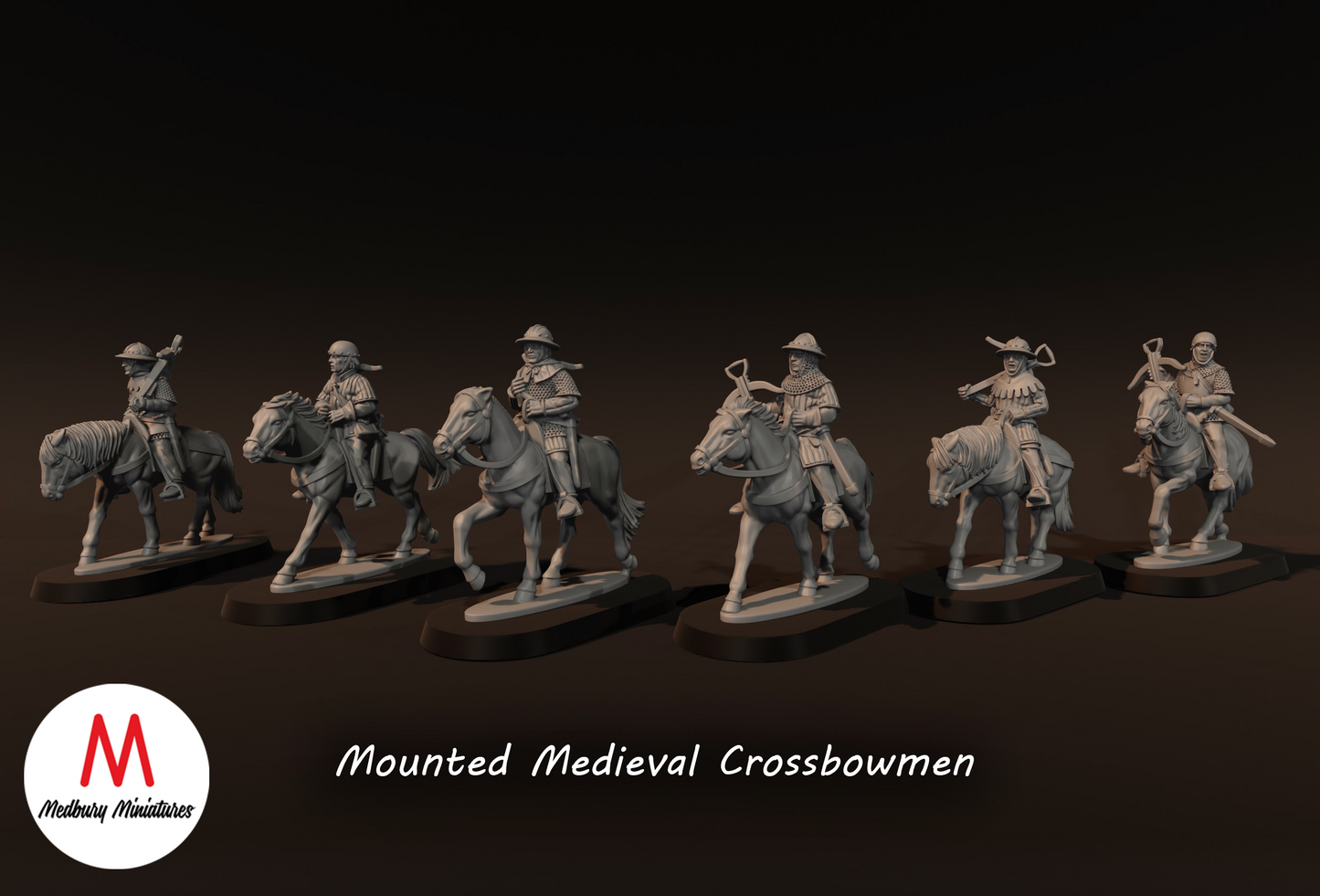 Mounted Medieval Crossbowmen - Medbury Miniatures