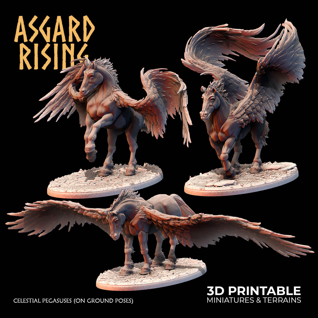 Celestial Pegasuses (On Ground Poses) - Asgard Rising