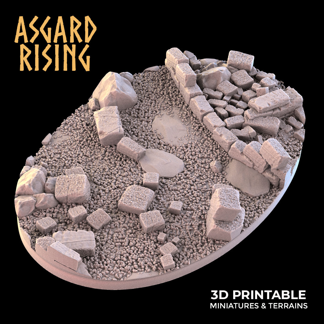 Ruinen - 1x Ovalsockel 105x70mm (Ver. 1) - Asgard Rising