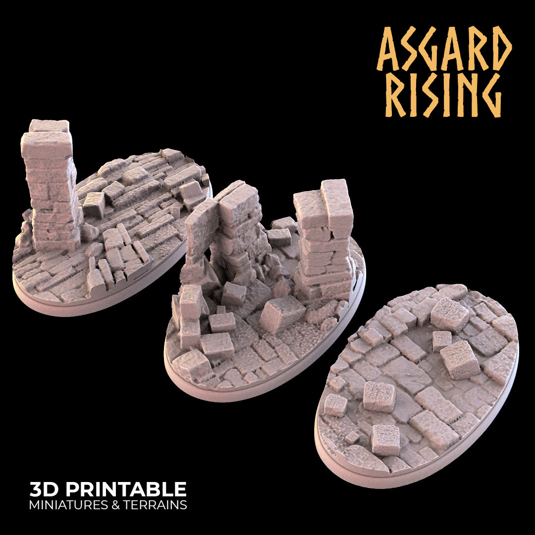 RUINS 3 x ovale Sockel 35 x 60 mm – Asgard Rising