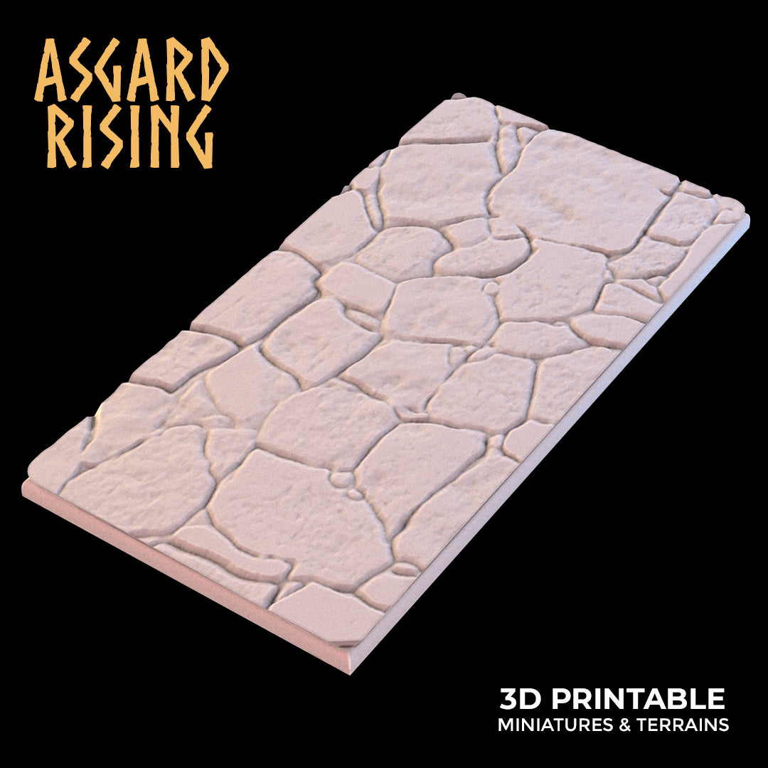 Steinboden - Satz quadratischer und rechteckiger Sockel - Asgard Rising