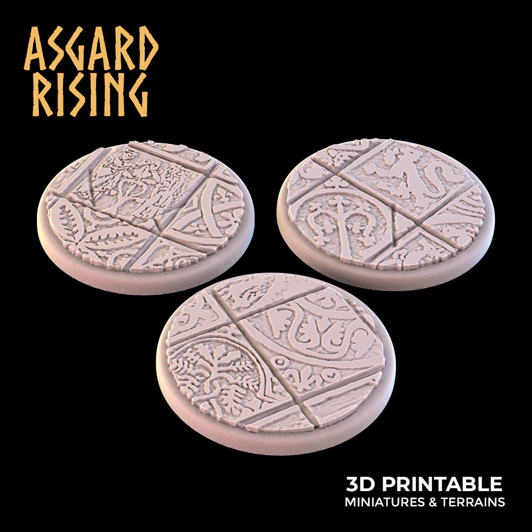 Ornament - 3 x runde Sockel (40 mm) - Asgard Rising