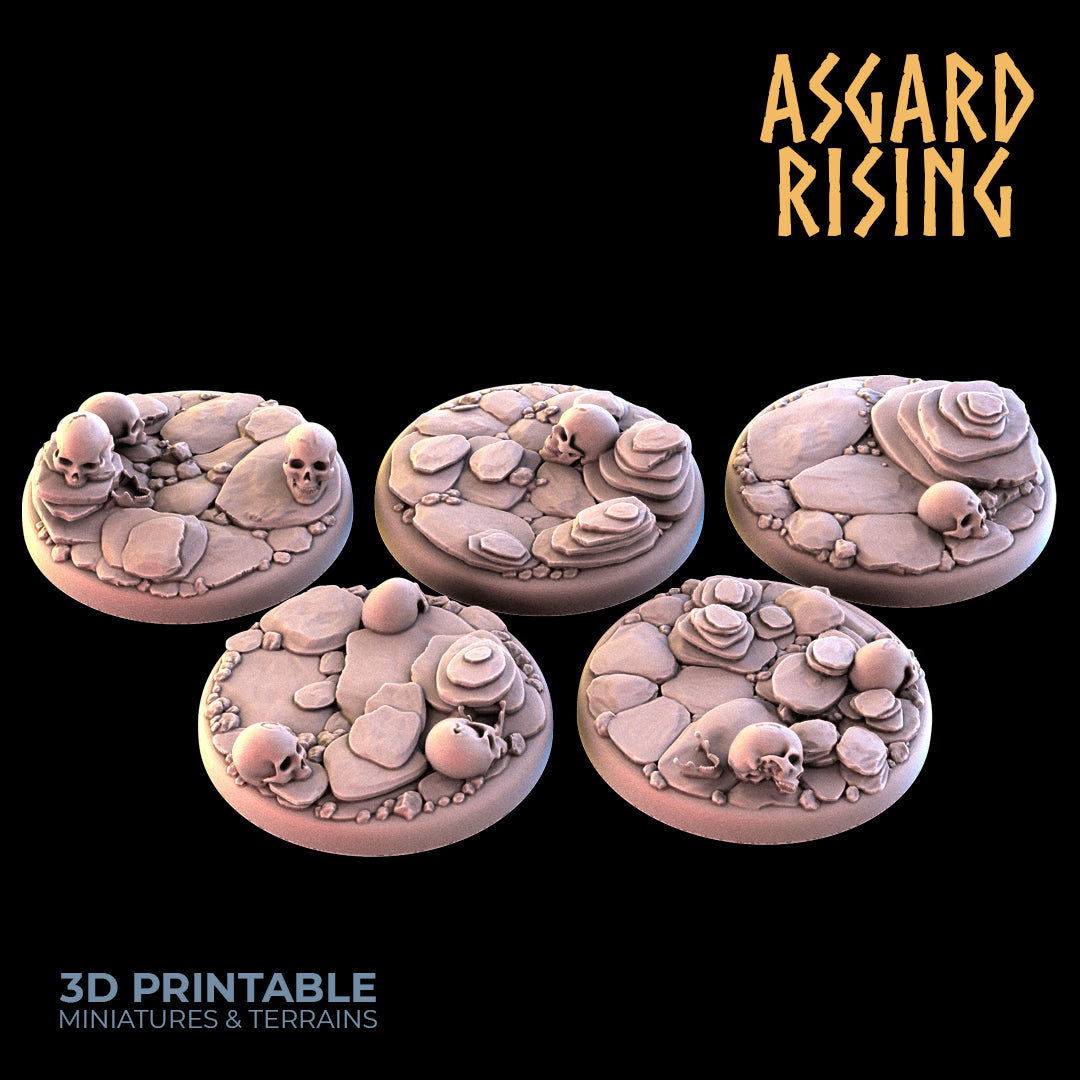 Burial Ground - 5x Satz runder 25-mm-Basen - Asgard Rising