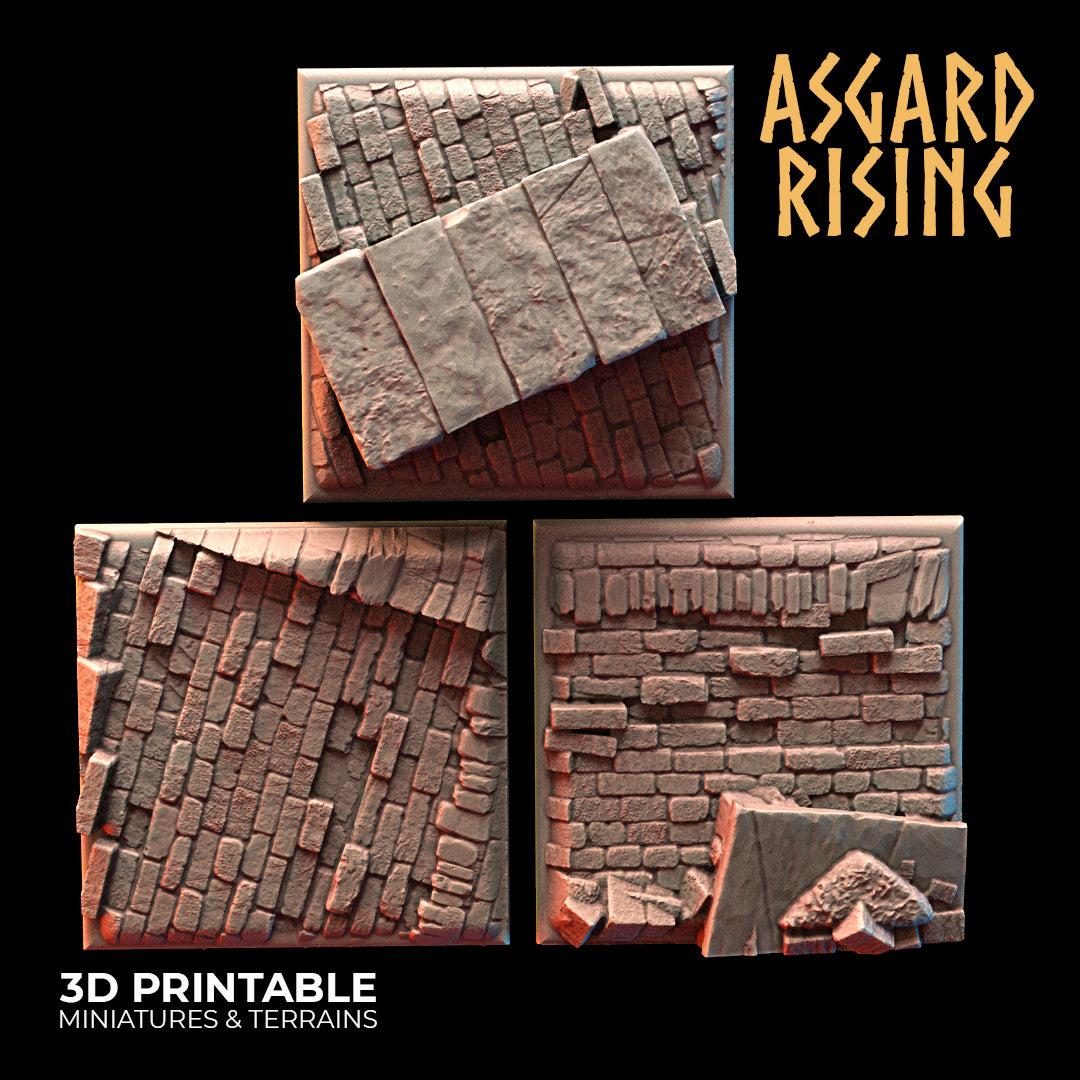 Friedhof - 3x 50 mm quadratische Basis - Asgard Rising