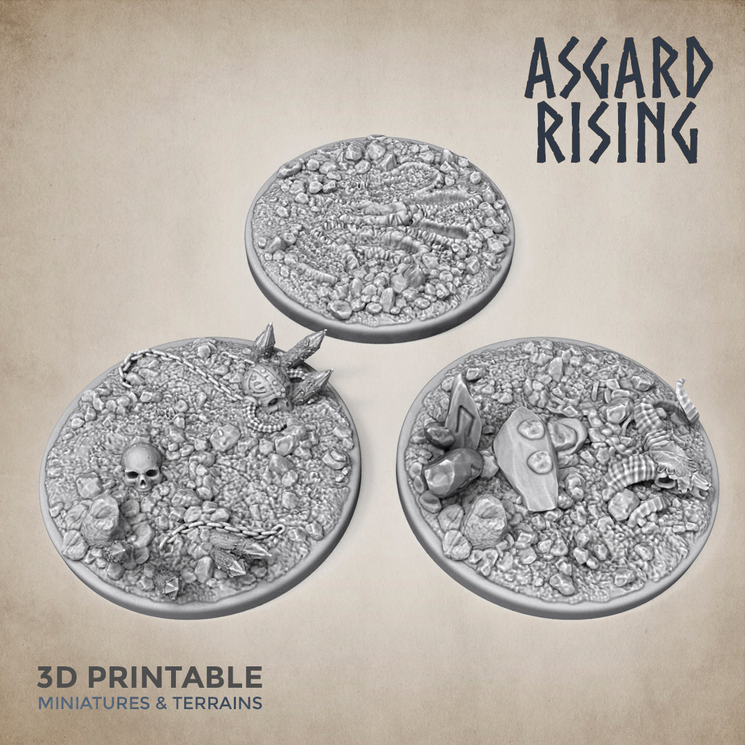 Schlachtfeld – 3 x 40 mm runde Sockel – Asgard Rising