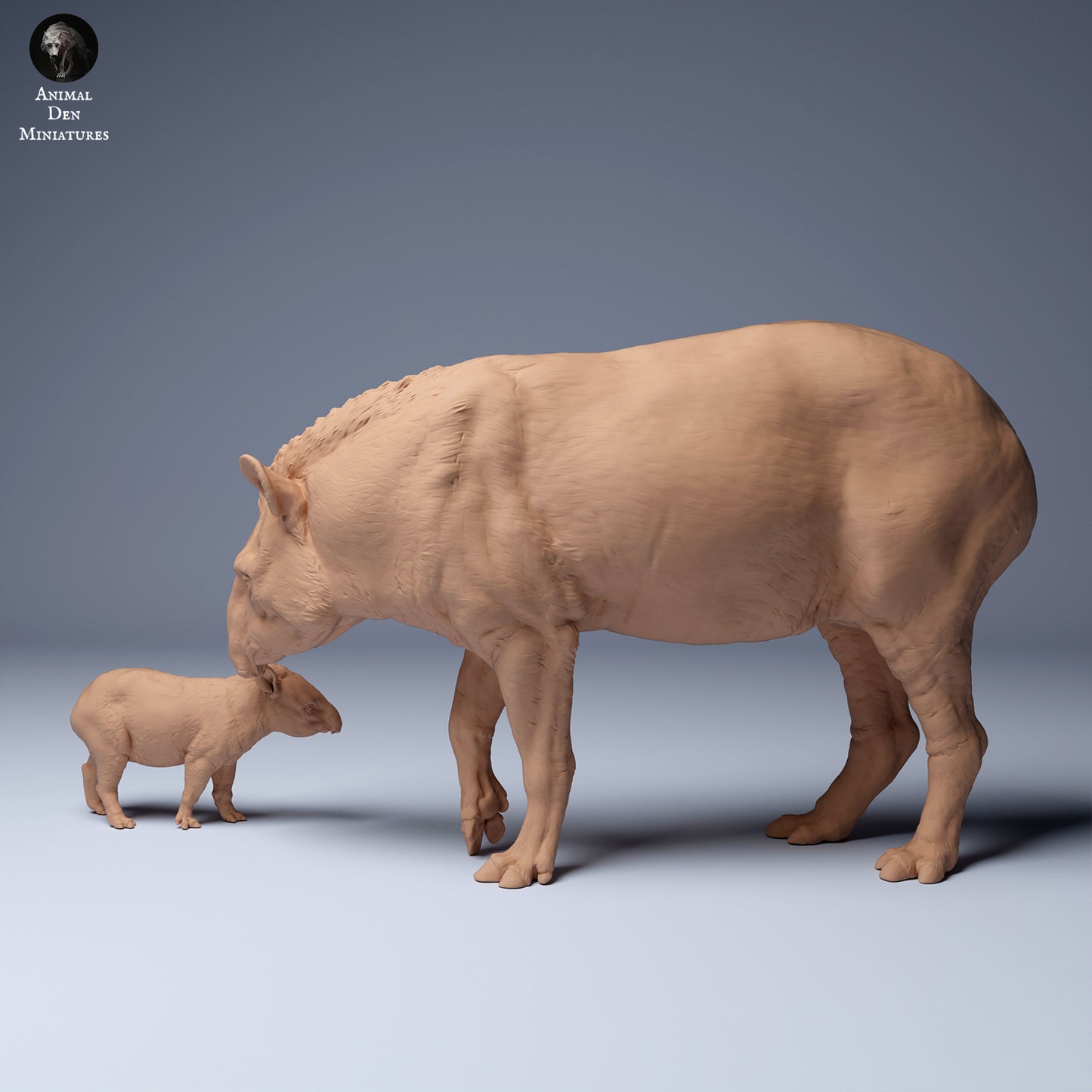 Brasilianischer Tapir (Tapirus terrestris) Weibchen und Kalb - Animal Den Miniatures