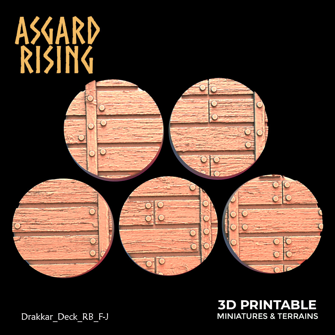 Drakkar Deck - 5x 25mm Round Base (ver. 2) - Asgard Rising