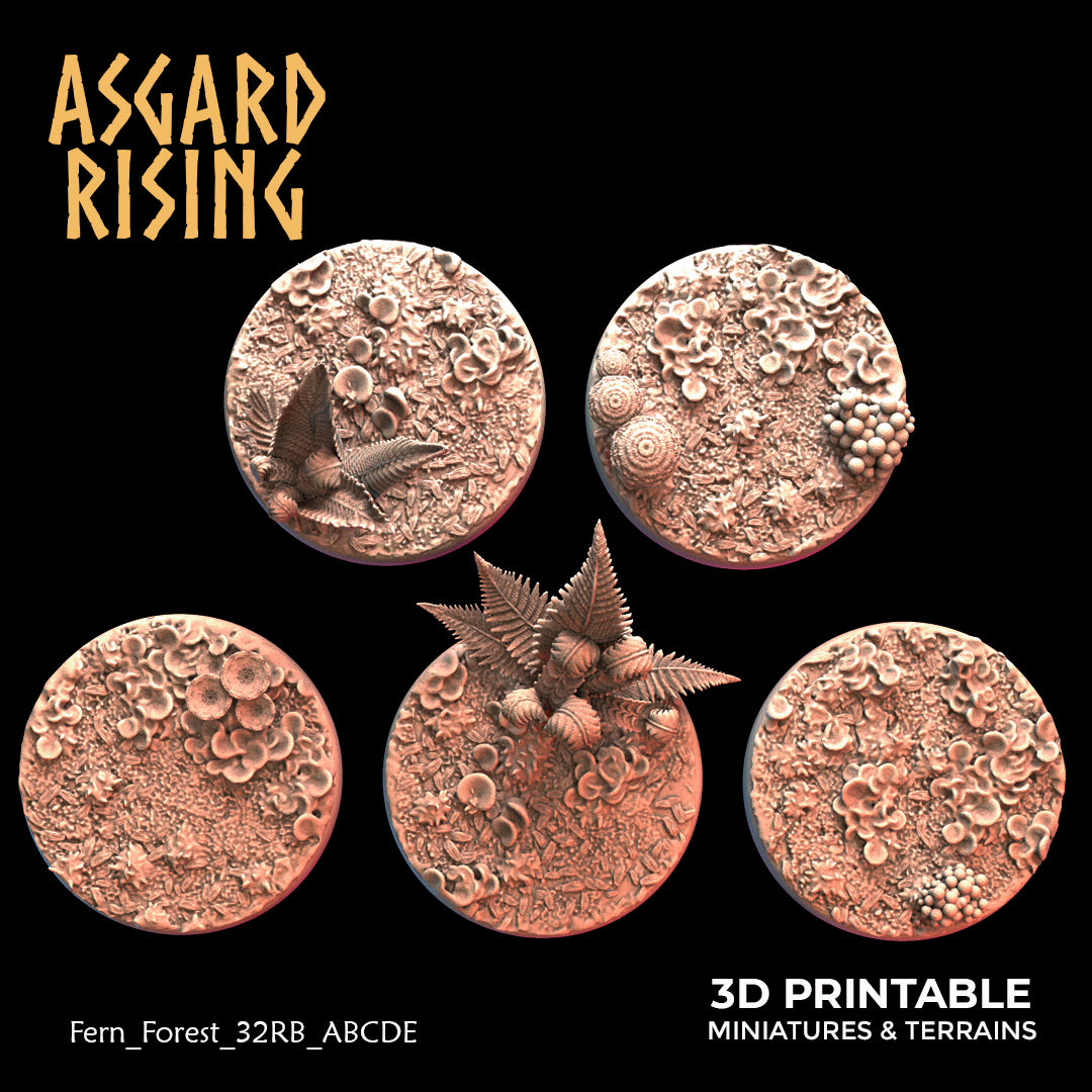 Farnwald - 5x 32 mm runde Basis - Asgard Rising