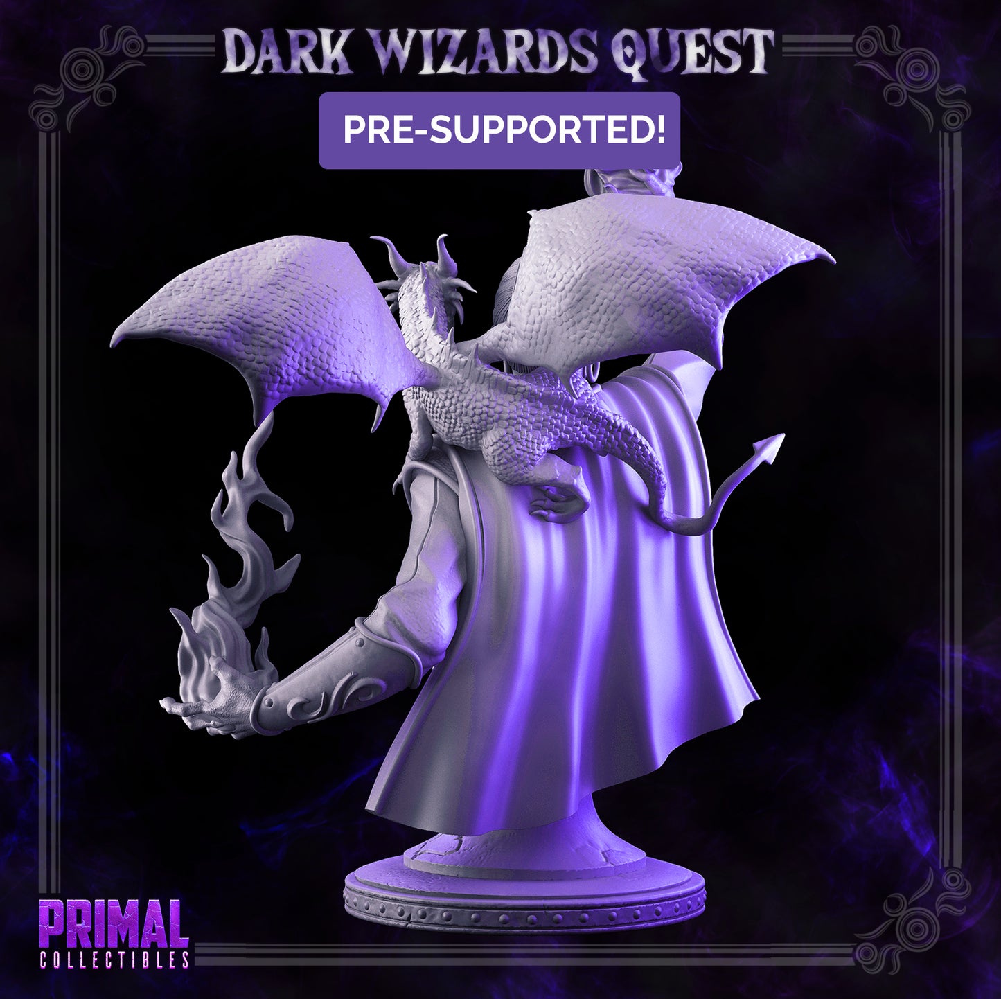 Fire Mage - Drago Zhurong - Bust - DARK WIZARDS - MASTERS OF DUNGEONS QUEST - Primal Collectibles