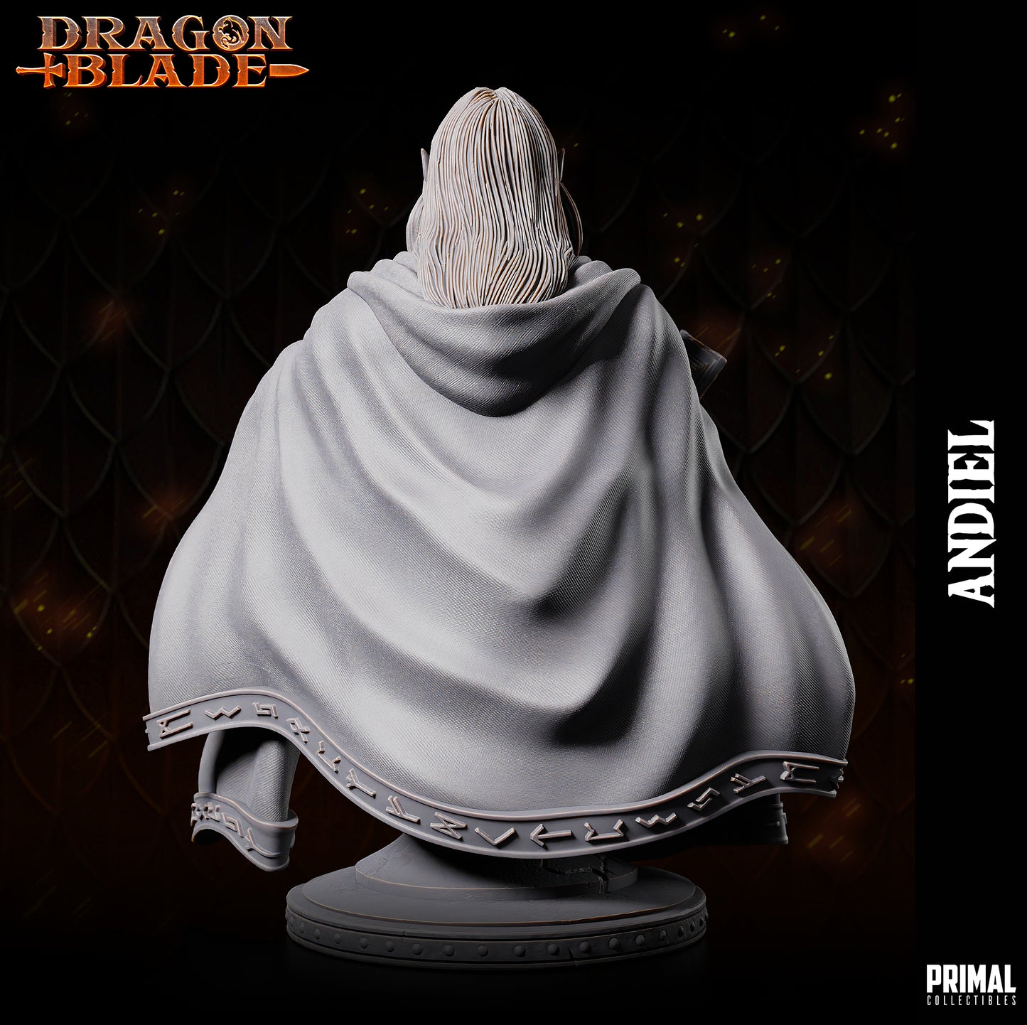 Dark Elf Wizard - Andiel - Bust - August 2023 - DRAGONBLADE- MASTERS OF DUNGEONS QUEST - Primal Collectibles