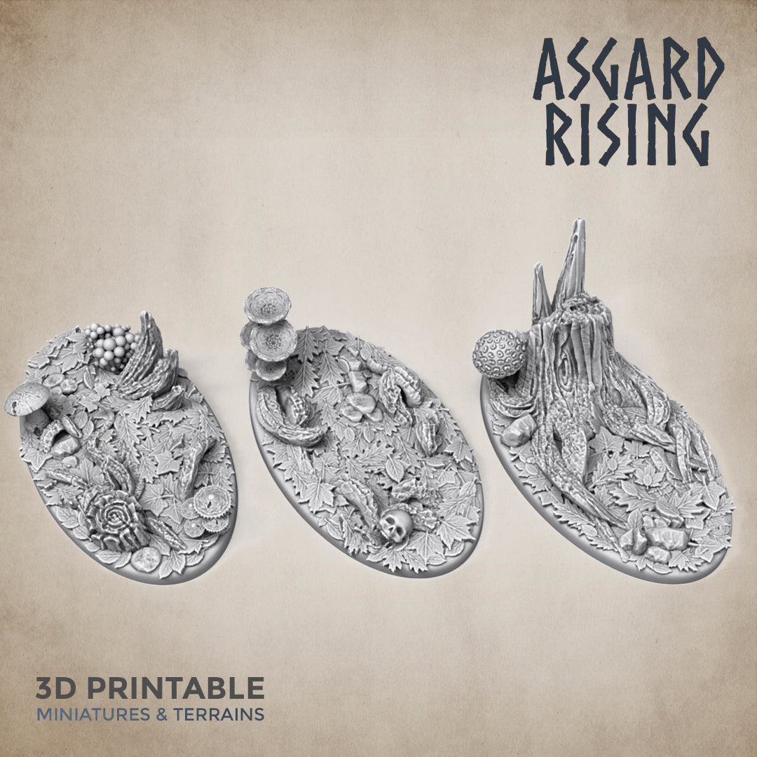 Wald - 3 x ovale Sockel 35x60mm - Asgard Rising