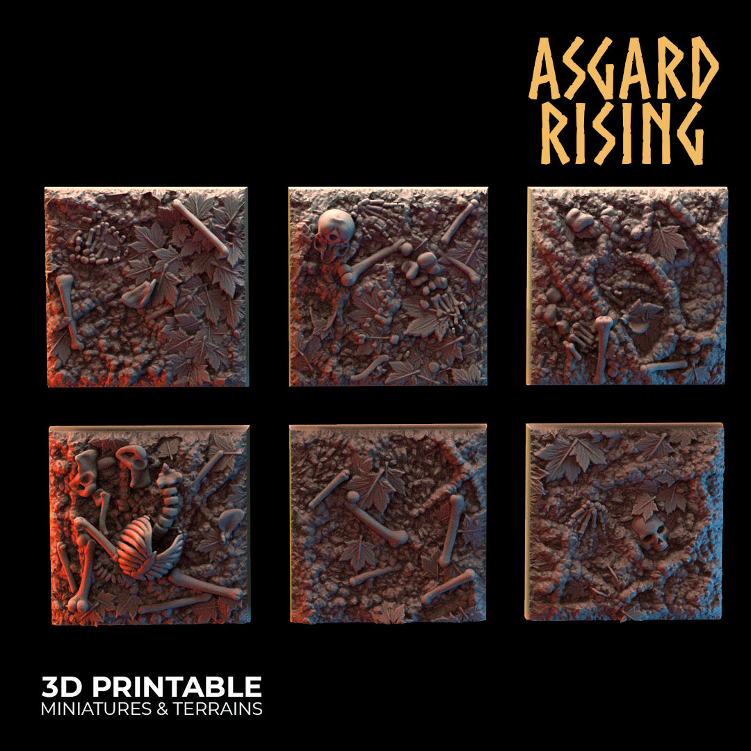 Deepforest - Ritualboden - 6 x 25 mm quadratische Basis - Asgard Rising