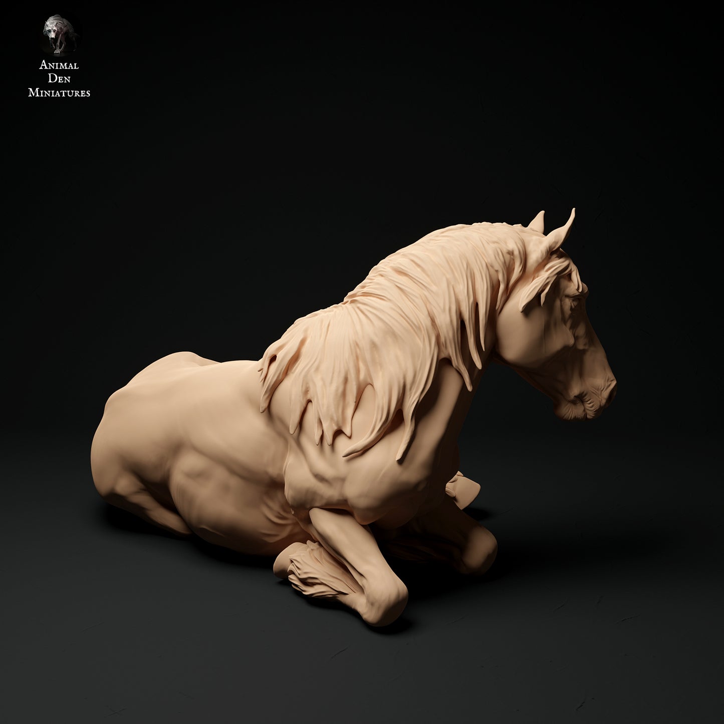 Suffolk Punch Stute liegend - Animal Den Miniatures
