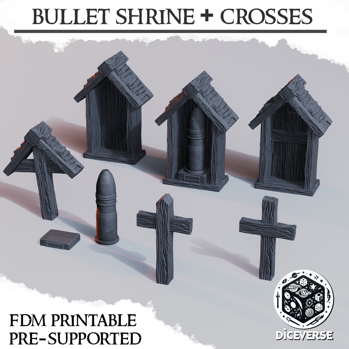 Trench Terrain: Bullet Shrine & Crosses - Diceverse