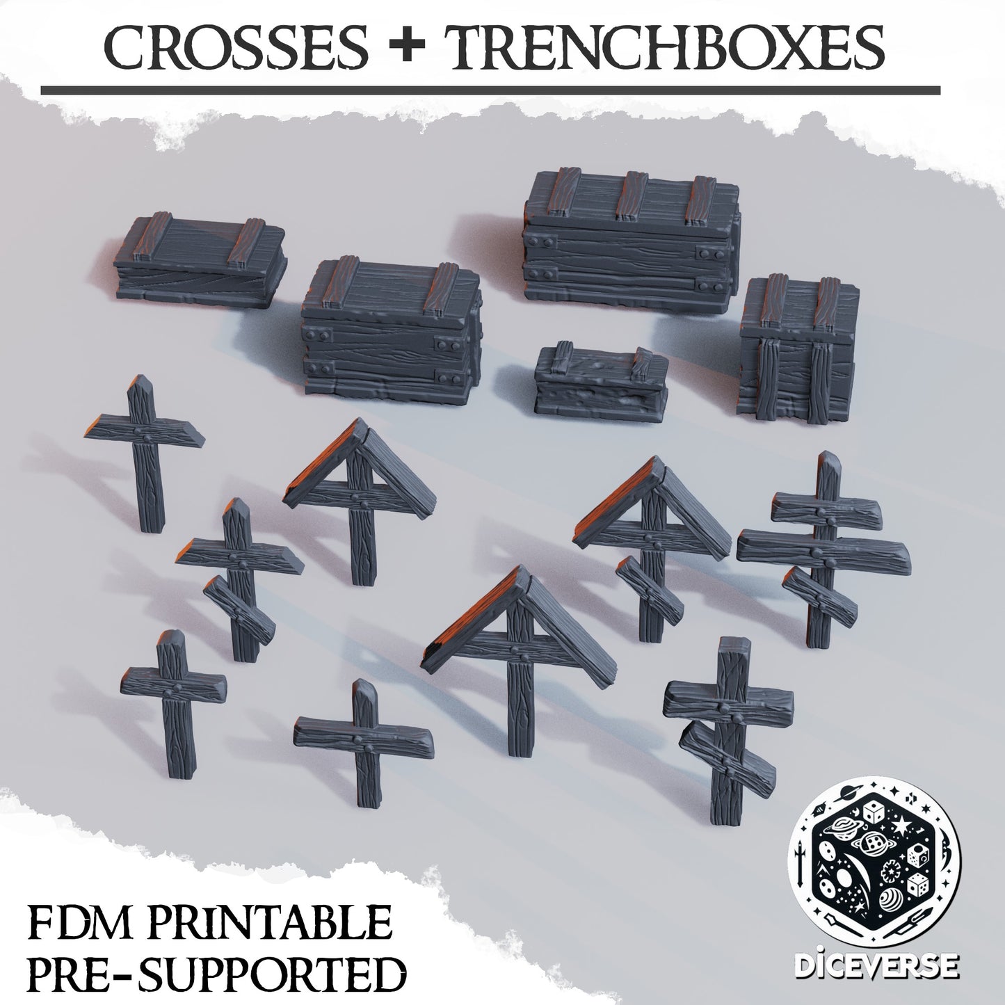 Trench Terrain: Trenchboxes and Crosses - Diceverse