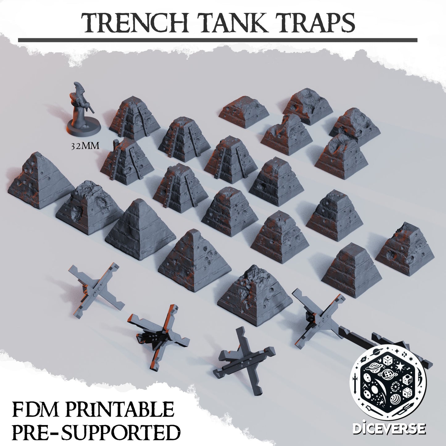 Trench Terrain: Tank Traps - Diceverse