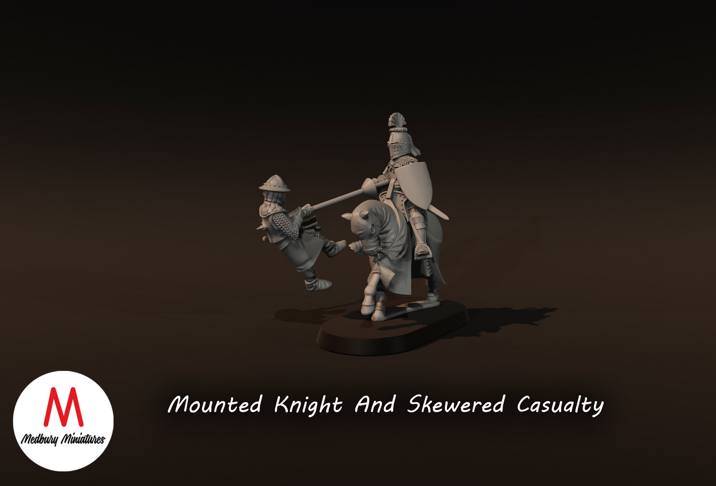 Mounted Knight and Skewered Casualty - Medbury Miniatures