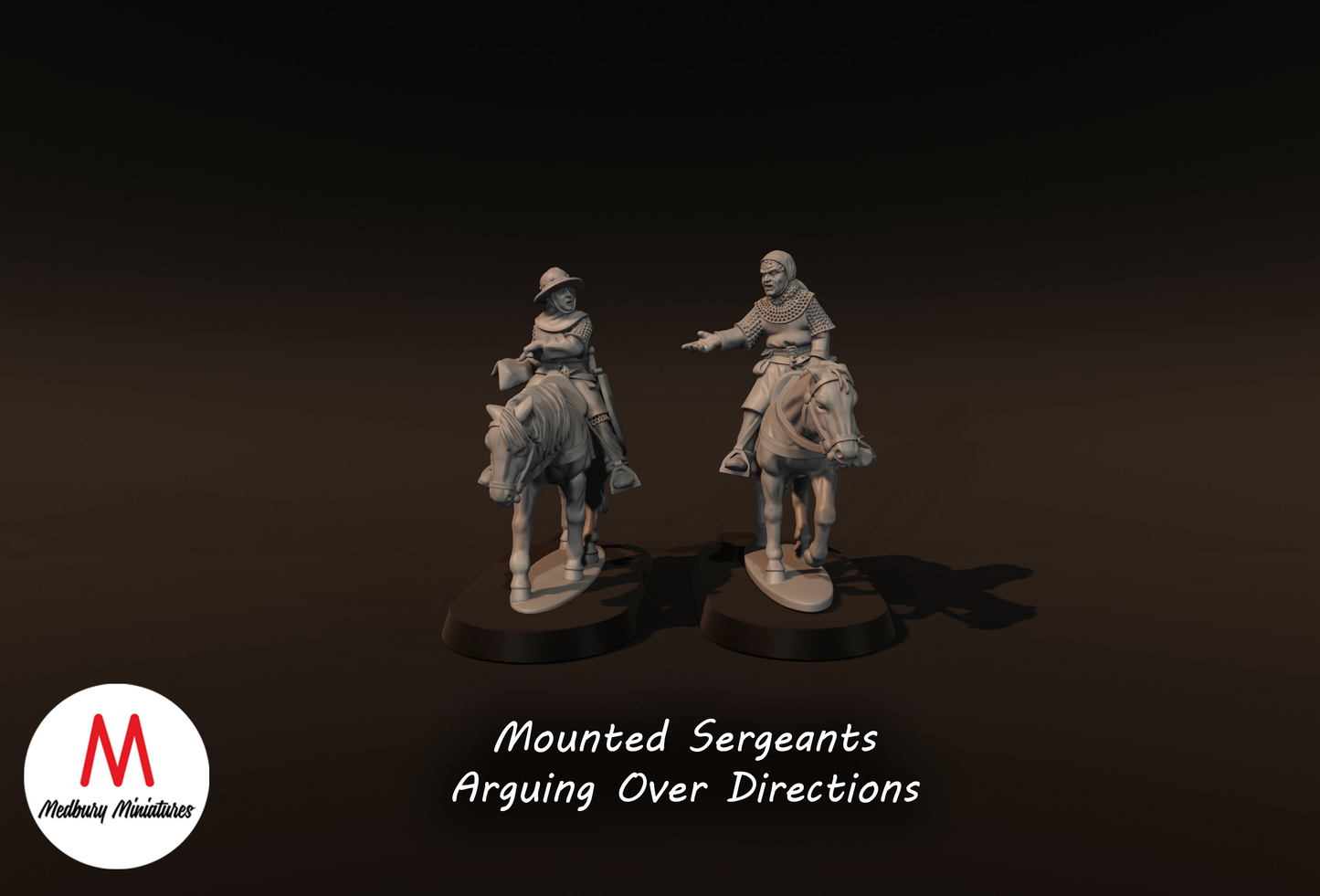 Mounted Sergeants Arguing over Directions - Medbury Miniatures