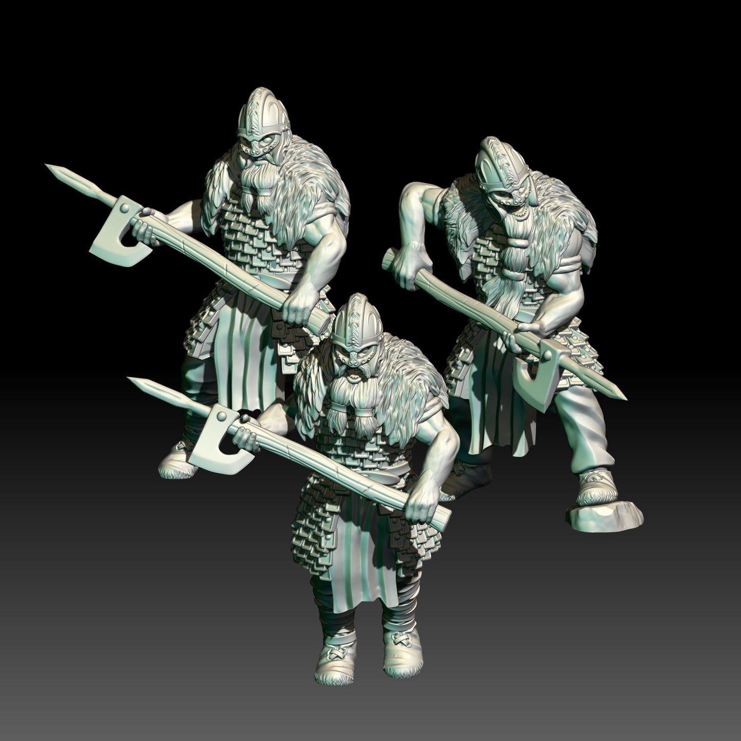3x Armoured Wildmen/Hillmen Axemen- KzK Minis