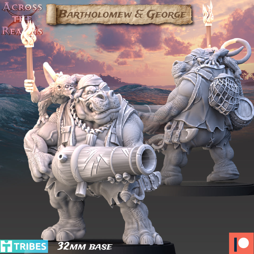 Bartholomew & George (Hippo Pirate and Monkey) - Across the Realms