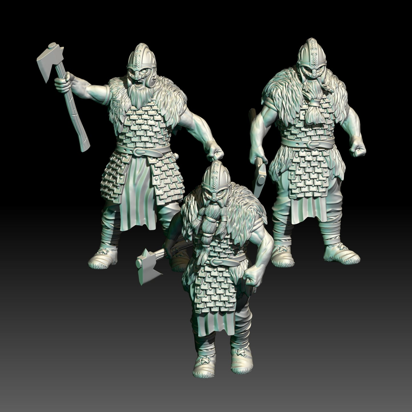 3x Armoured Wildmen/Hillmen Shieldmen - KzK Minis