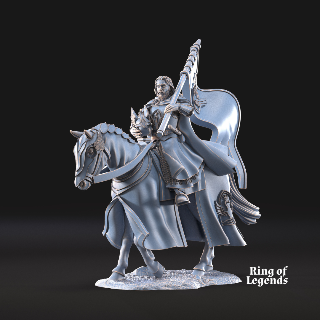 Swan Rider Banner on Foot and Mounted | White Swan | Ring Of Legends - Davale Games