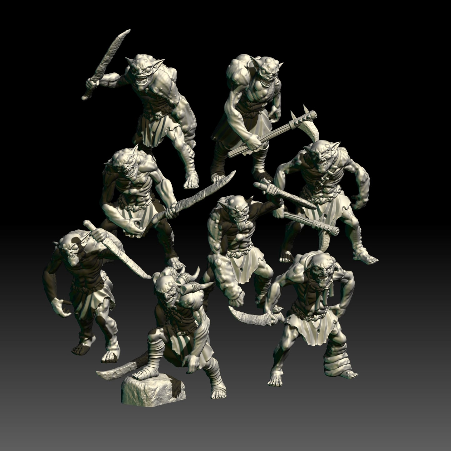 8x Wild Troglodytes with Hand Weapons - KzK Minis
