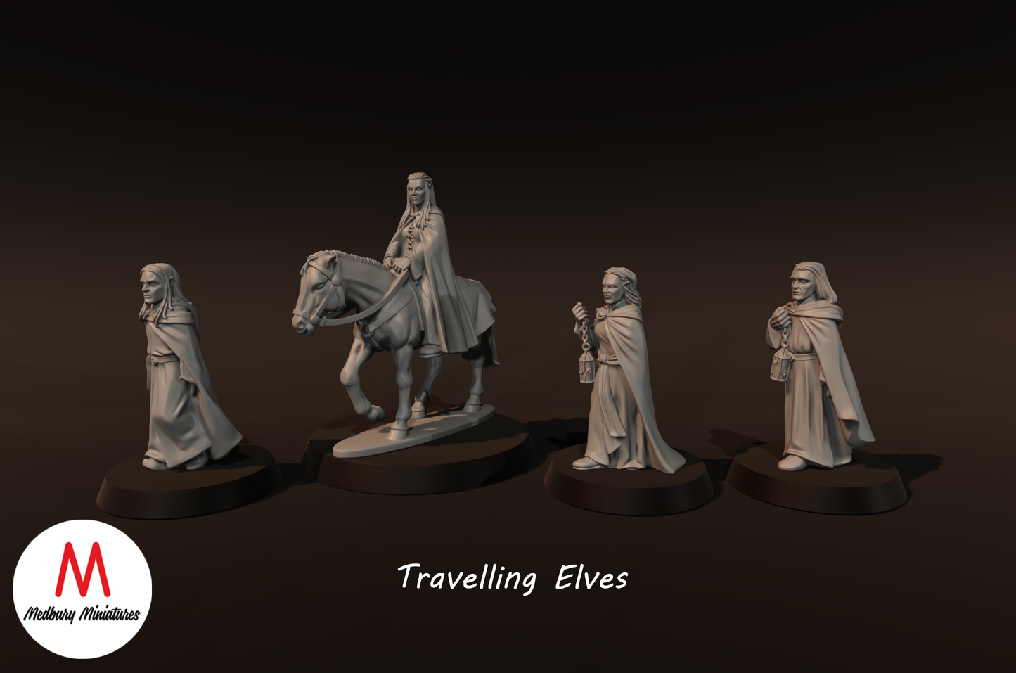 Capitaine elfe avec renne - Medbury Miniatures