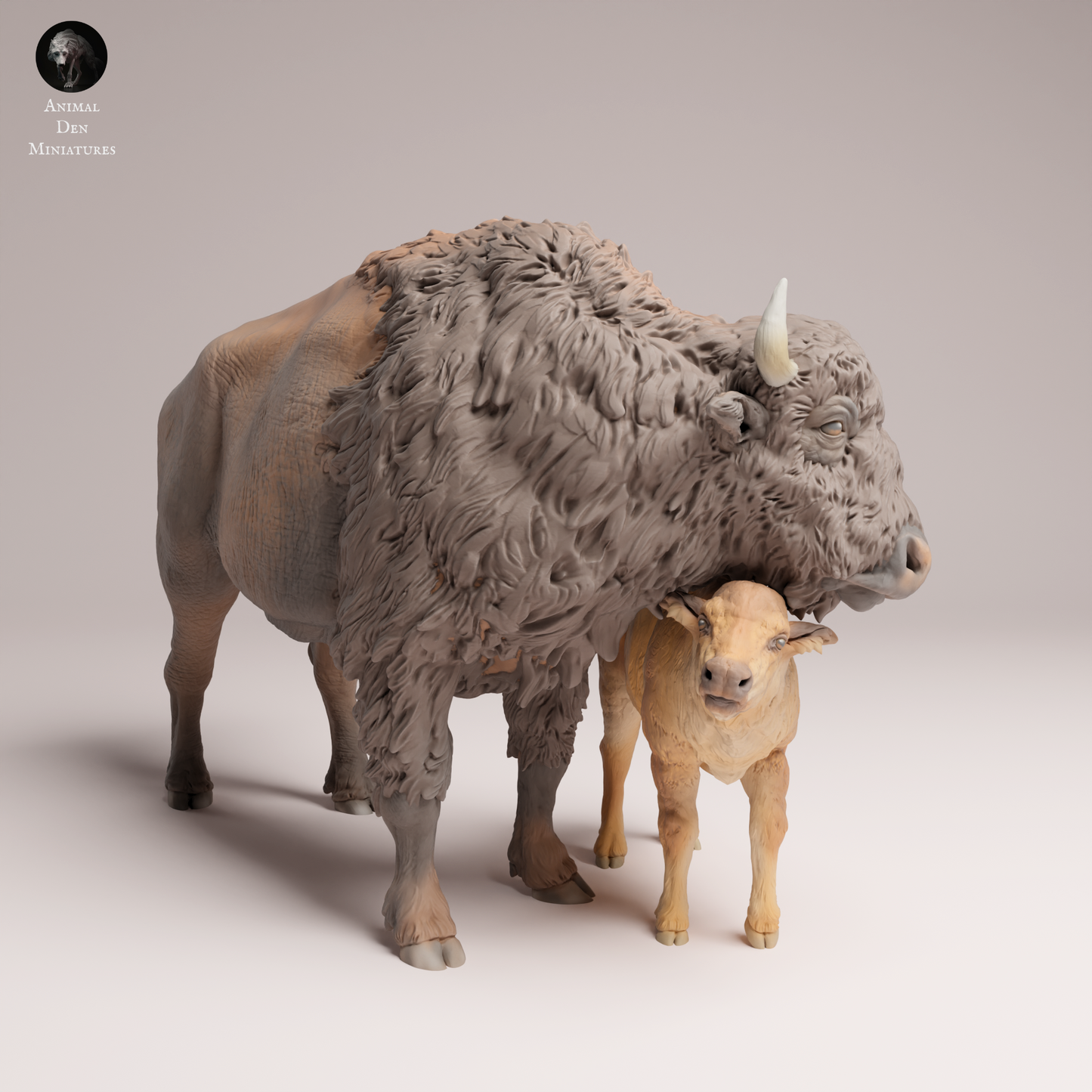 Bison and Calf - Animal Den Miniatures