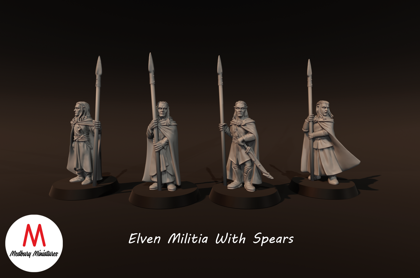Elven Militia with Spears - Medbury Miniatures