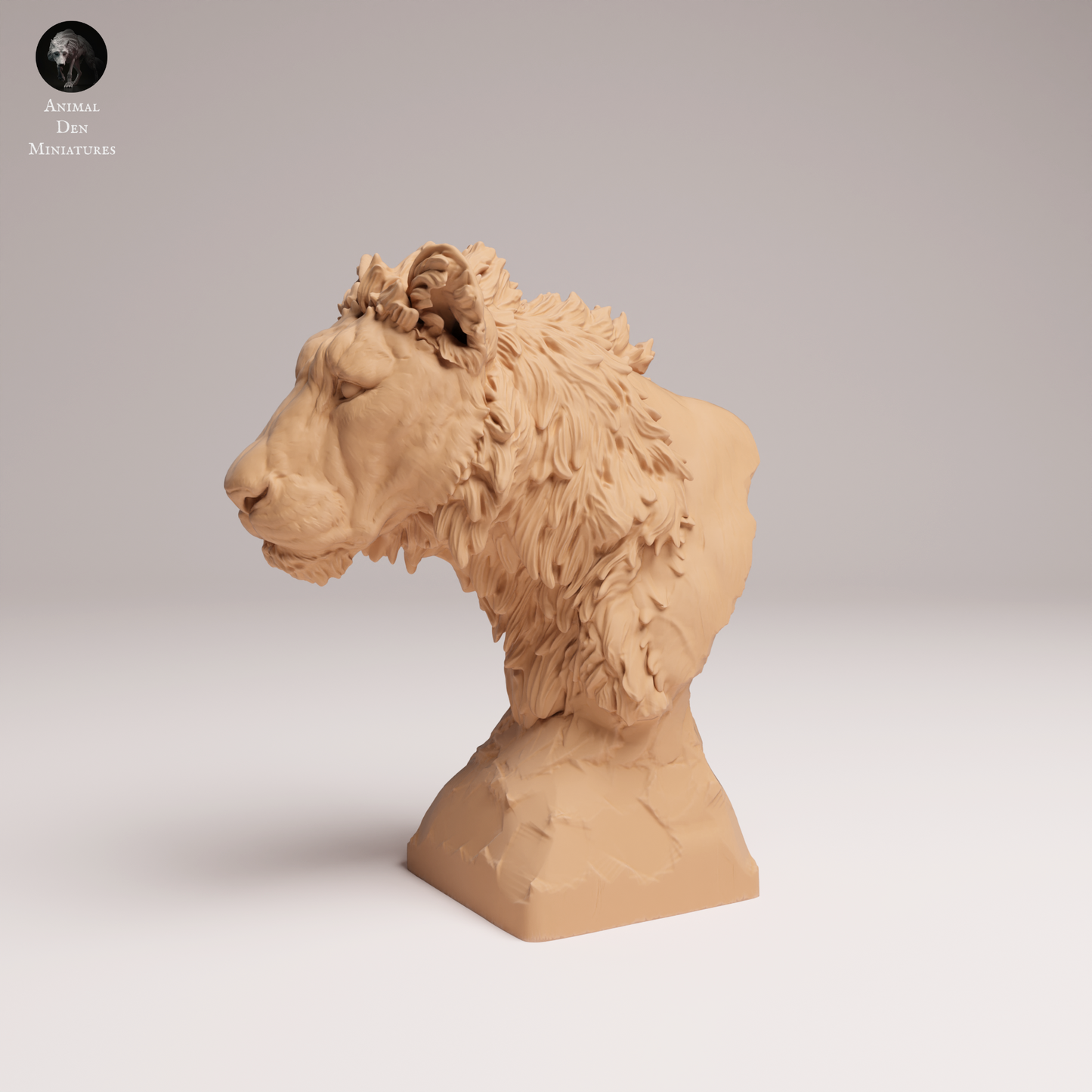 Lion Subadult Bust - Animal Den Miniatures