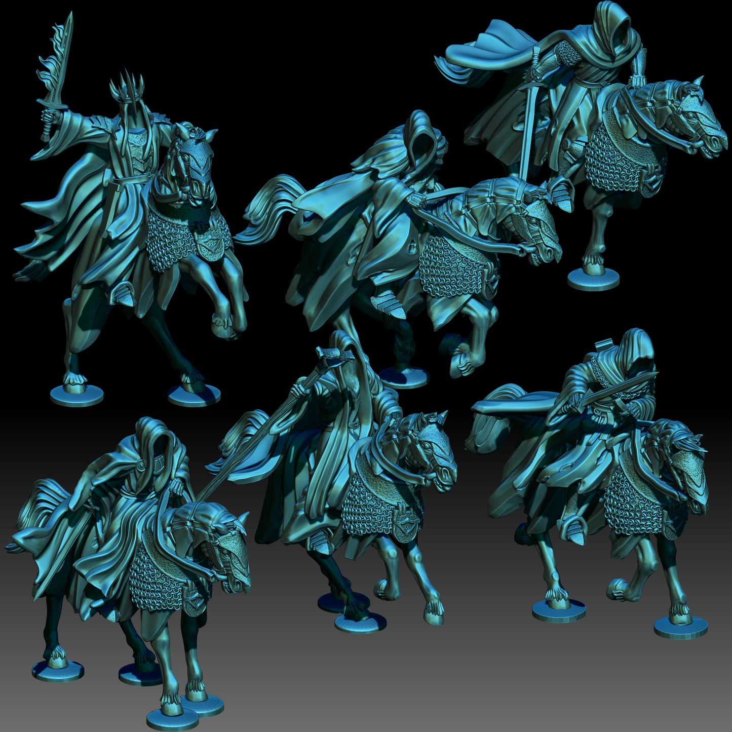 6x berittene Wraith Lords - KzK Minis