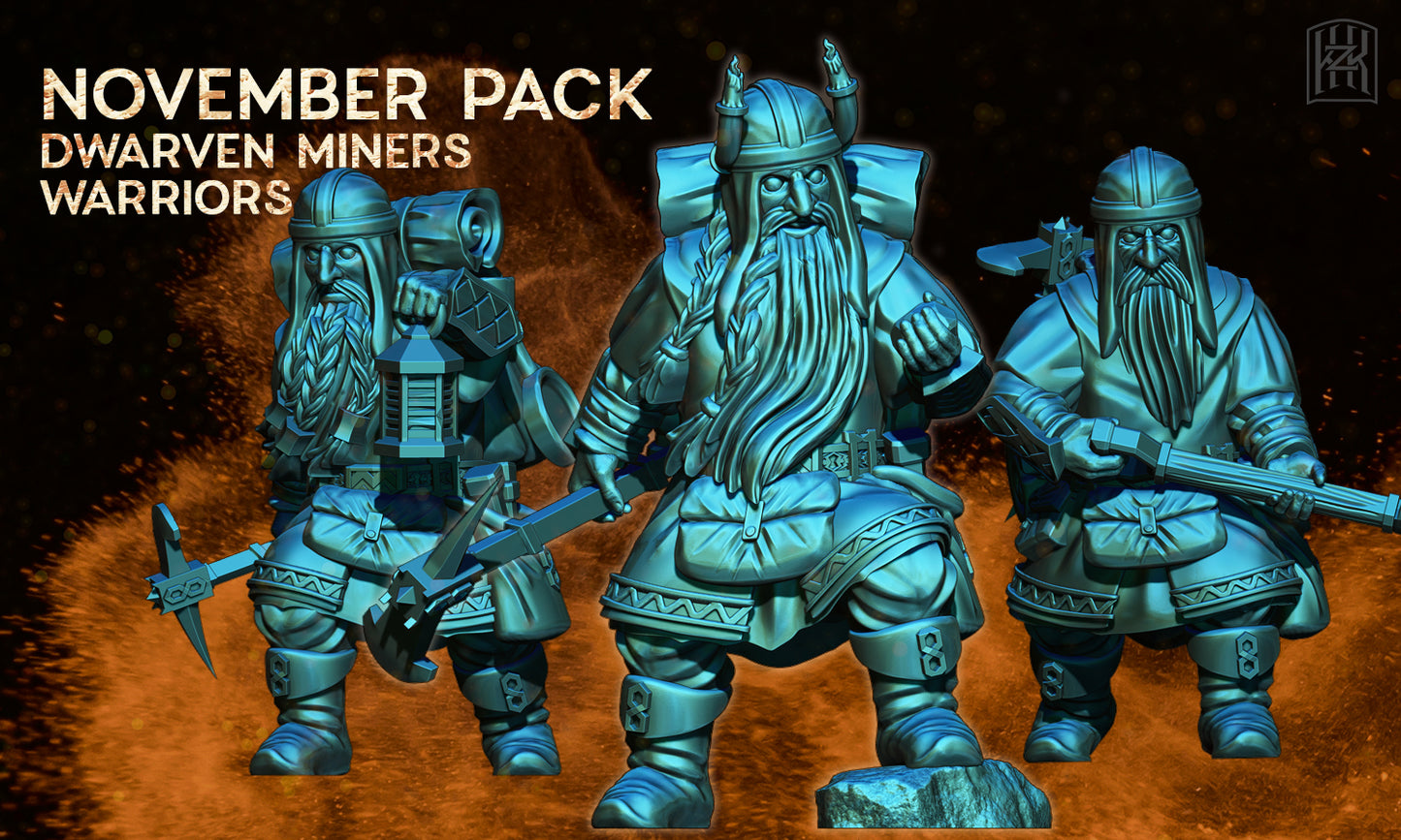 Dwarven Miners with Pickaxes - KzK Minis