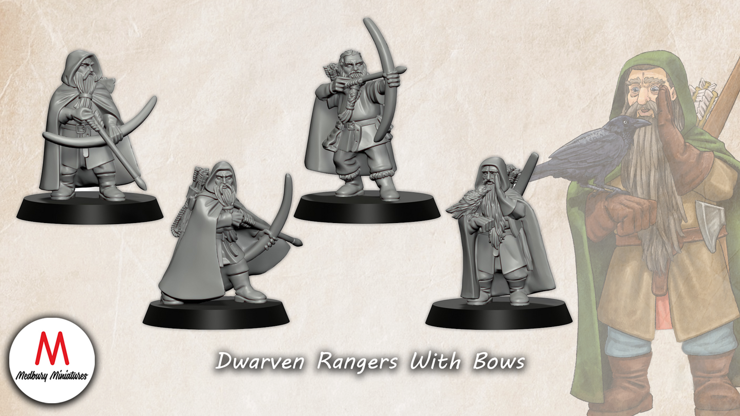 Dwarven Rangers with Bows - Medbury Miniatures