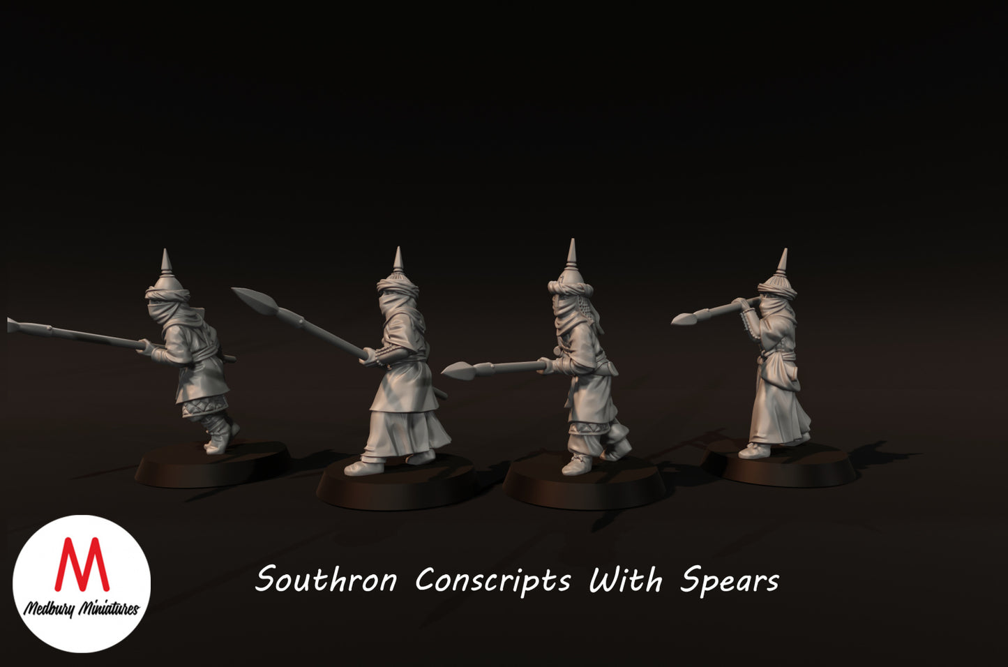Südliche Rekruten mit Speeren - Medbury Miniatures