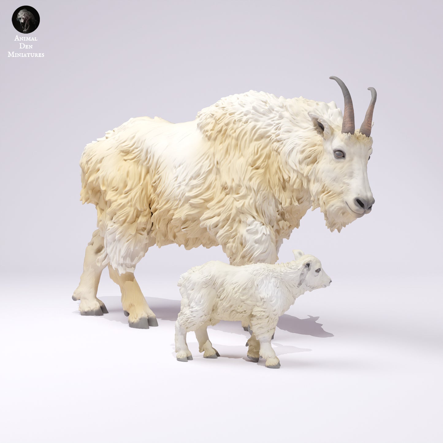 Rocky Mountain Goat Female and Kid- Animal Den Miniatures