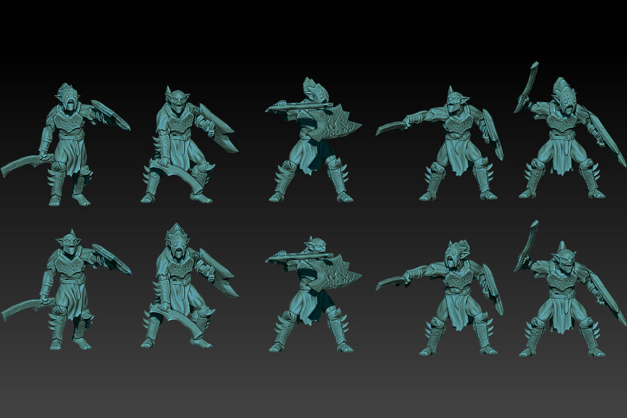 Kobolde mit Schwertern und Schildern - KzK Minis