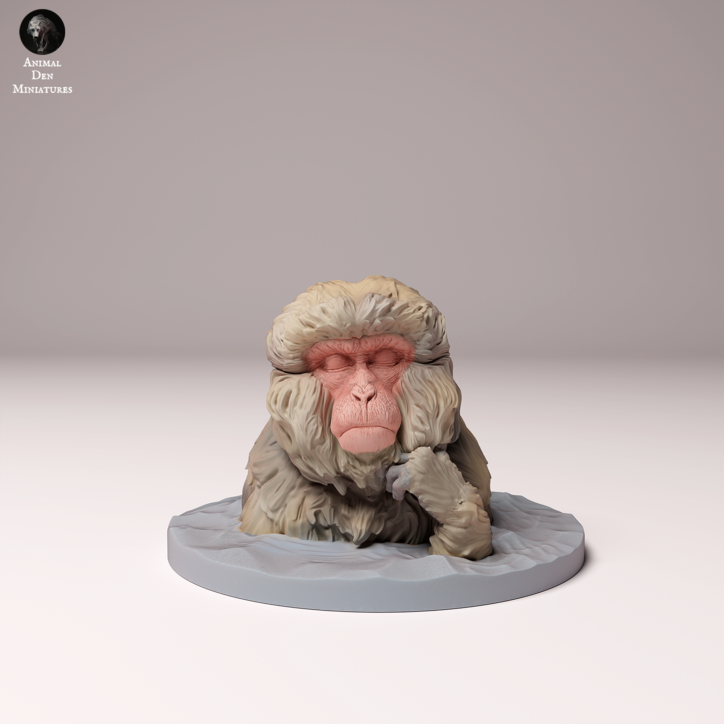 Snow Monkey Bath (Japanese Macaque) - Animal Den Miniatures