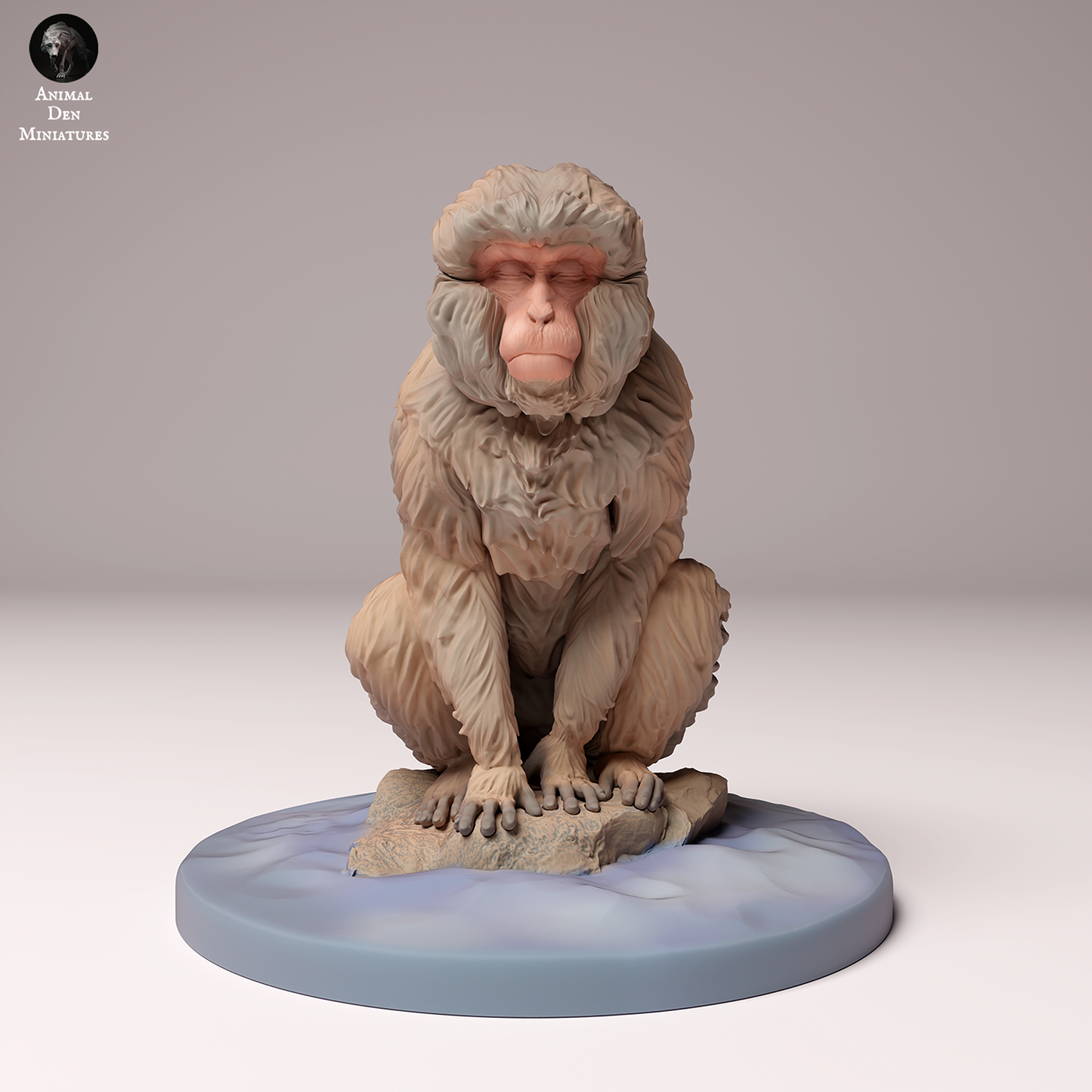 Schneeaffe (Japanmakak) sitzend - Animal Den Miniatures