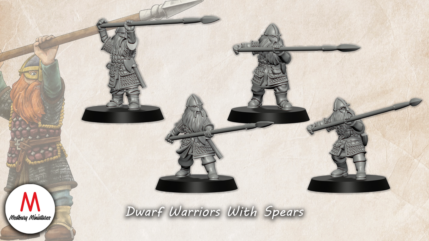 Dwarf Warriors with Spears - Medbury Miniatures