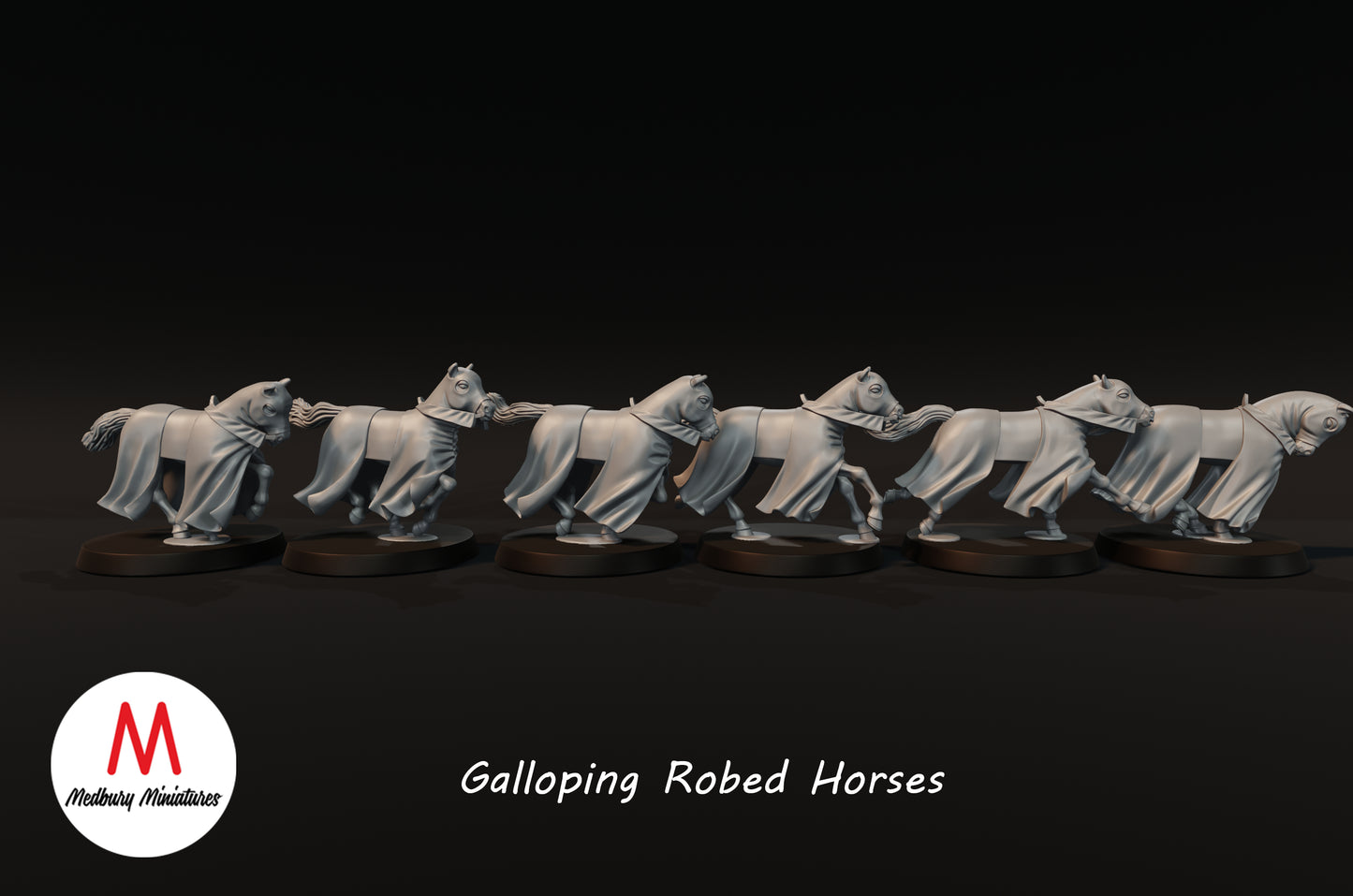 Galloping Robed Horses - Medbury Miniatures