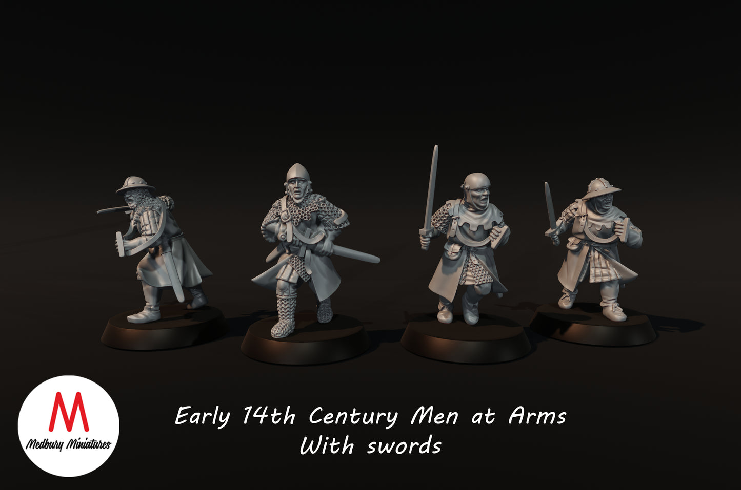 Early 14th Century Men at Arms With Hand Weapons 1 - Medbury Miniatures