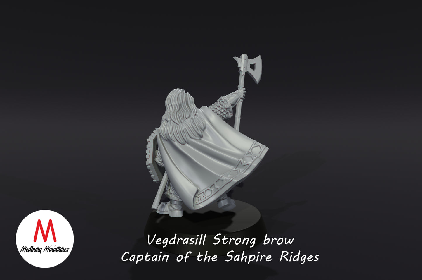 Vegdrasill Strong Brow, capitaine des nains des crêtes de saphir - Medbury Miniatures