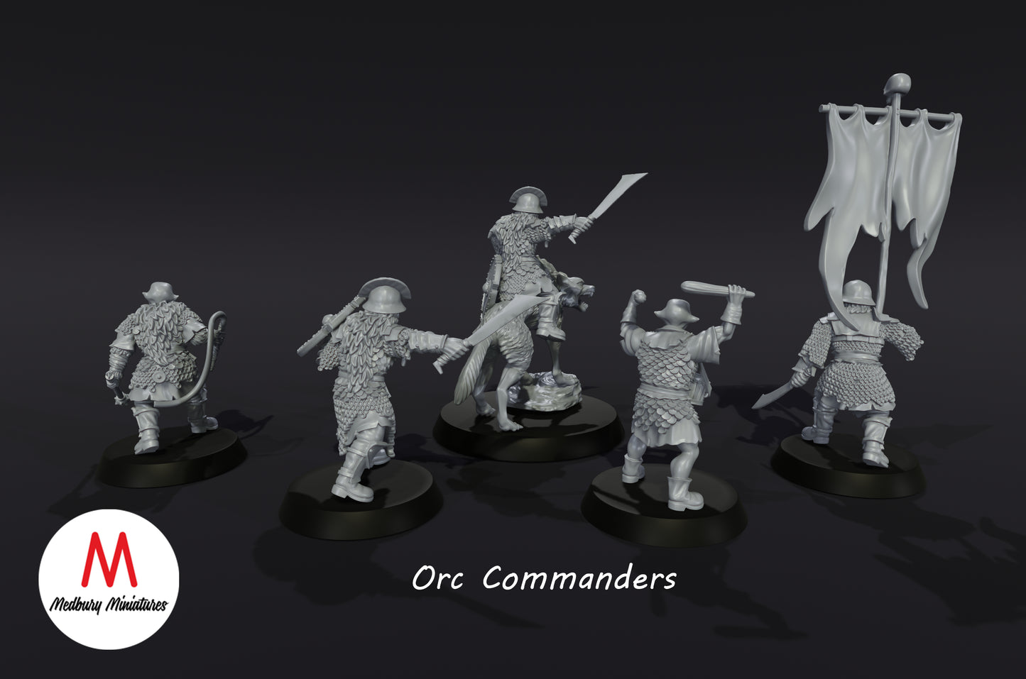 Équipe de commandement des Orcs – Medbury Miniatures