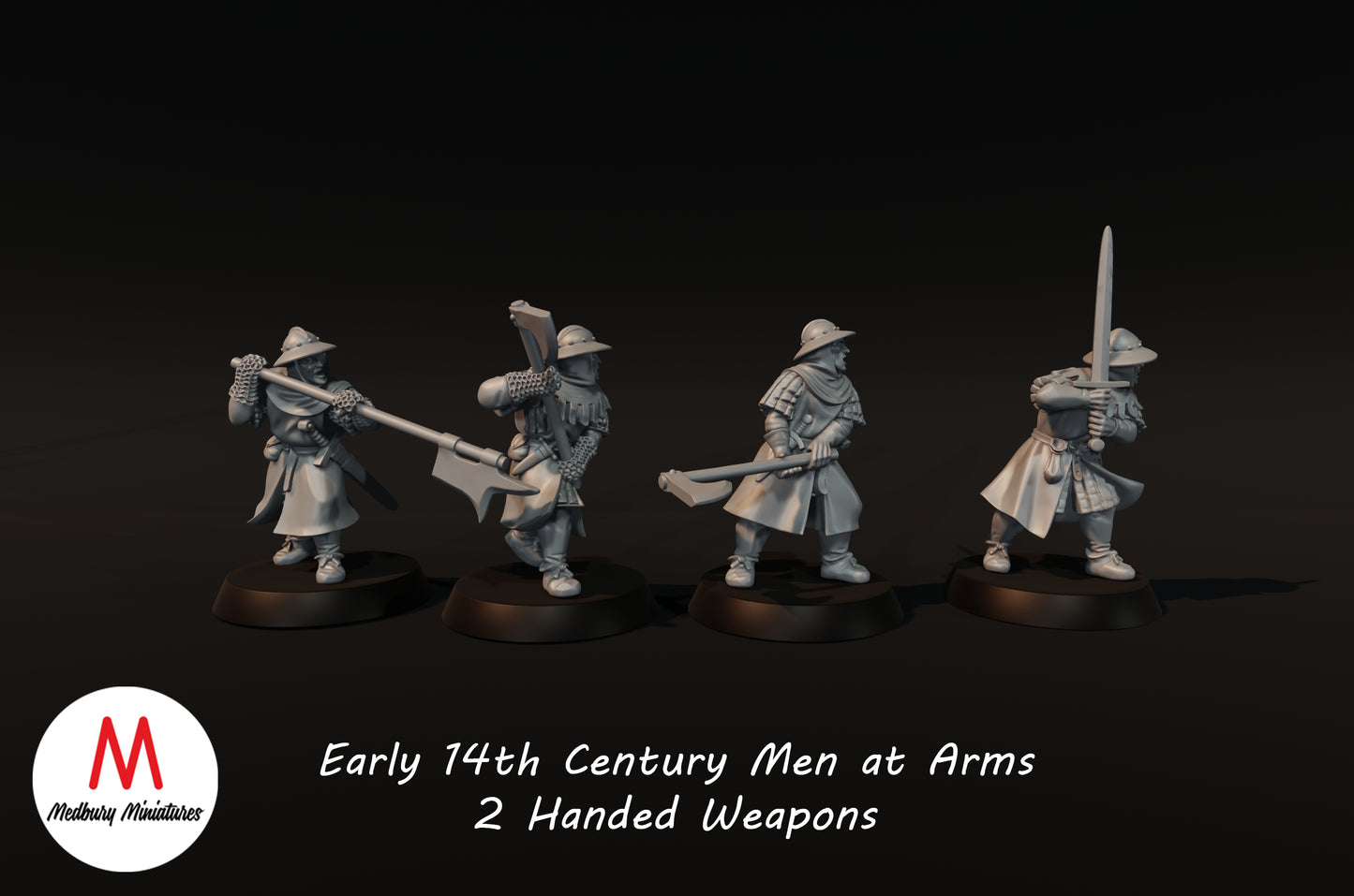 Hommes d'armes du début du XIVe siècle avec des armes à deux mains - Medbury Miniatures