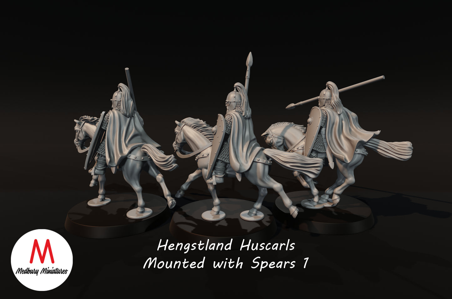 Hengstland Huscarls Mounted with Spears - Medbury Miniatures