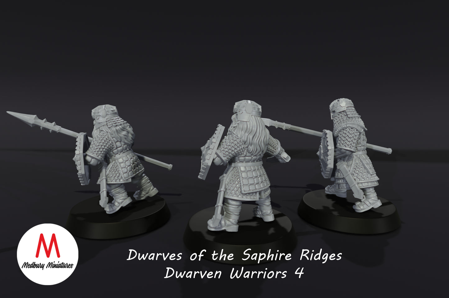 Dwarves of the Sapphire Ridges Dwarf Warriors 4 - Medbury Miniatures