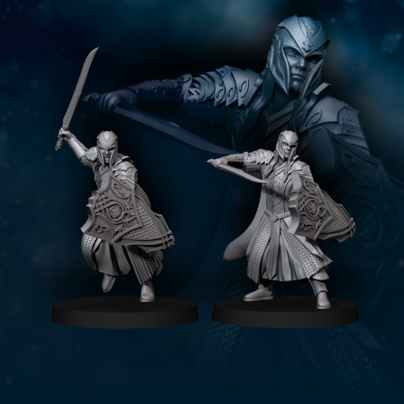 6x Armoured Wood Elf with Sword - Davale Games