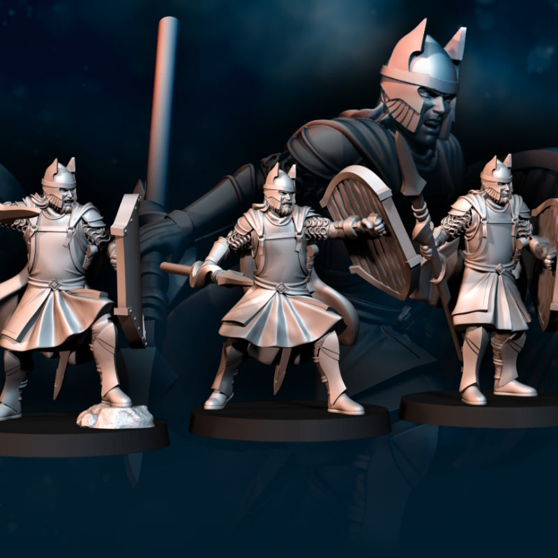 6x High Humans Warriors with Spear - Davale Games
