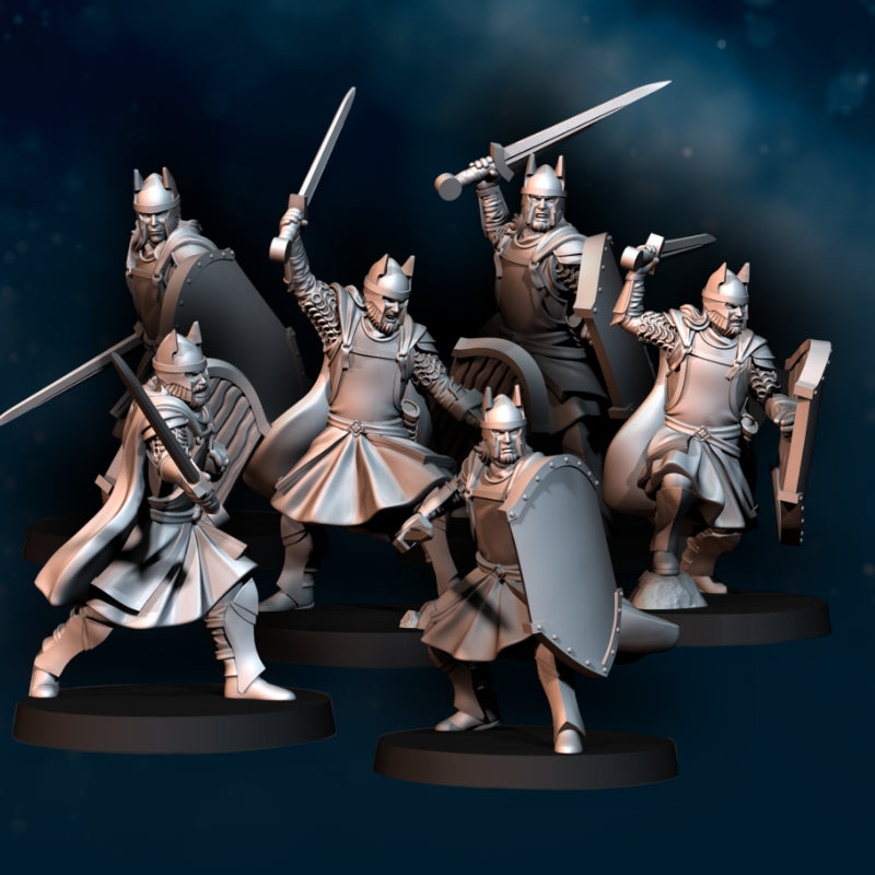 6x High Human Warrior with Sword and Shield - Davale Games